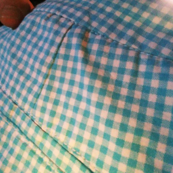 Sz 10 Aquamarine Gingham Shorts - Picture 3 of 5